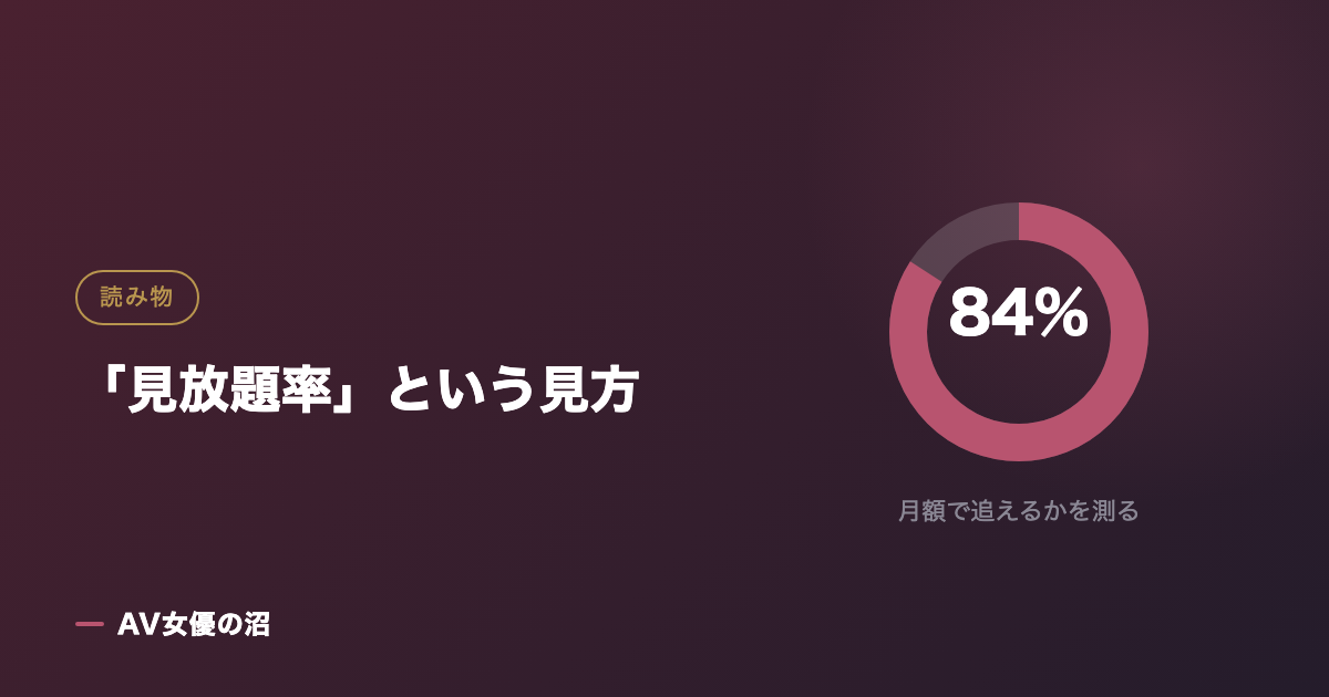 「見放題率」という見方を示す図版（AV女優の沼）