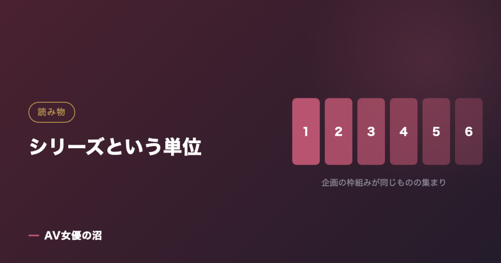 シリーズという単位を示す図版（AV女優の沼）