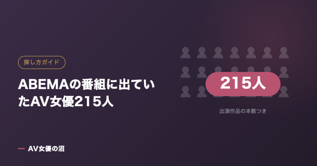 ABEMAの番組に出ていたAV女優215人（図版）