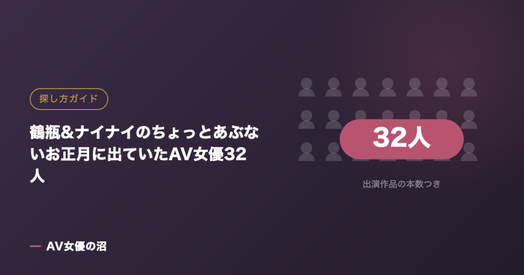 鶴瓶&ナイナイのちょっとあぶないお正月に出ていたAV女優32人（図版）