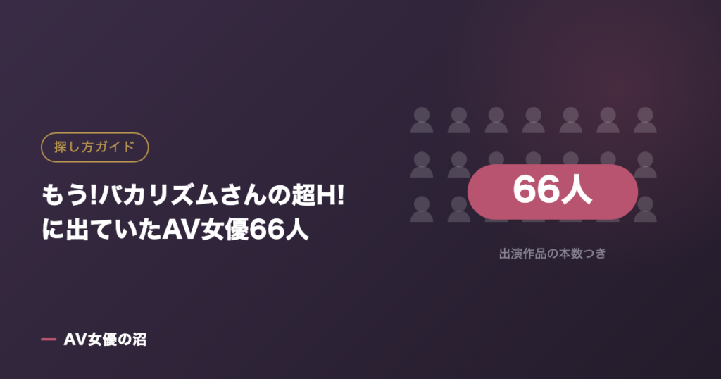 もう!バカリズムさんの超H!に出ていたAV女優66人（図版）