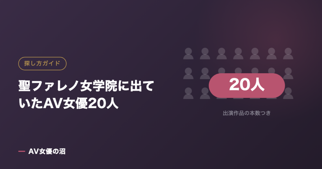 聖ファレノ女学院に出ていたAV女優20人（図版）