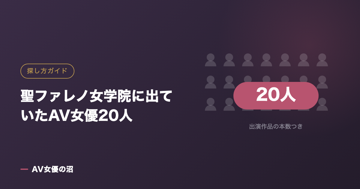 聖ファレノ女学院に出ていたAV女優20人（図版）