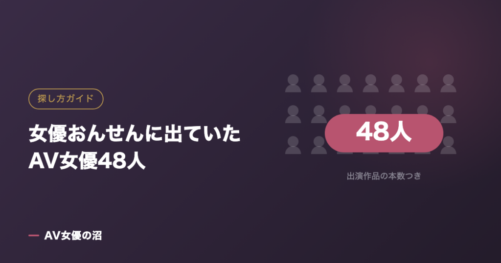 女優おんせんに出ていたAV女優48人（図版）