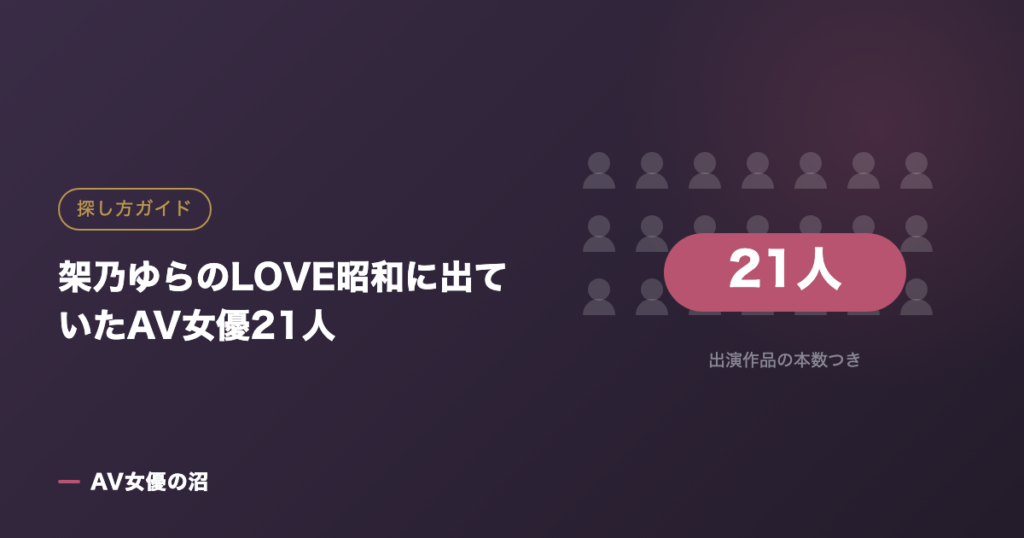 架乃ゆらのLOVE昭和に出ていたAV女優21人（図版）