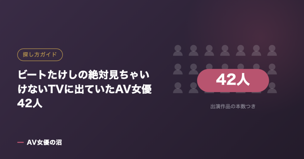 ビートたけしの絶対見ちゃいけないTVに出ていたAV女優42人（図版）