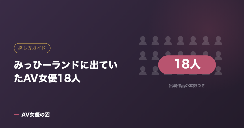 みっひーランドに出ていたAV女優18人（図版）