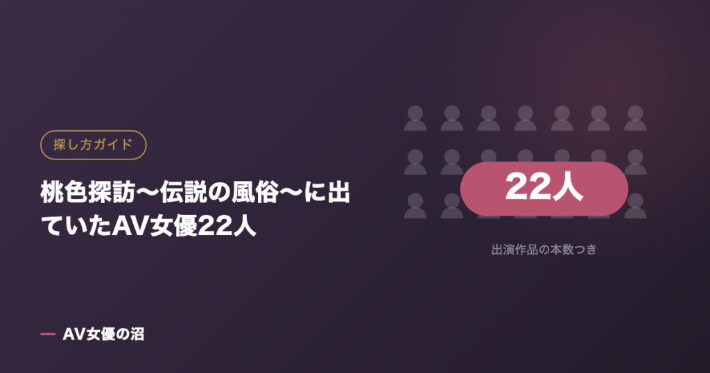 桃色探訪〜伝説の風俗〜に出ていたAV女優22人（図版）