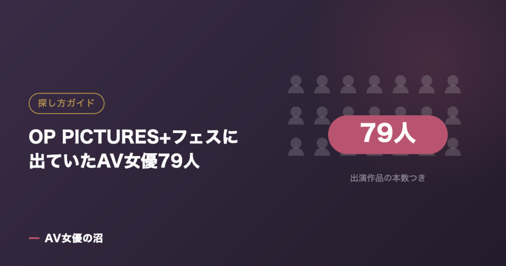 OP PICTURES+フェスに出ていたAV女優79人（図版）