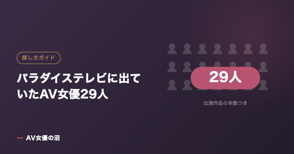 パラダイステレビに出ていたAV女優29人（図版）