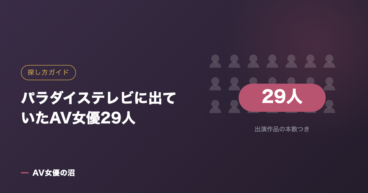 パラダイステレビに出ていたAV女優29人（図版）