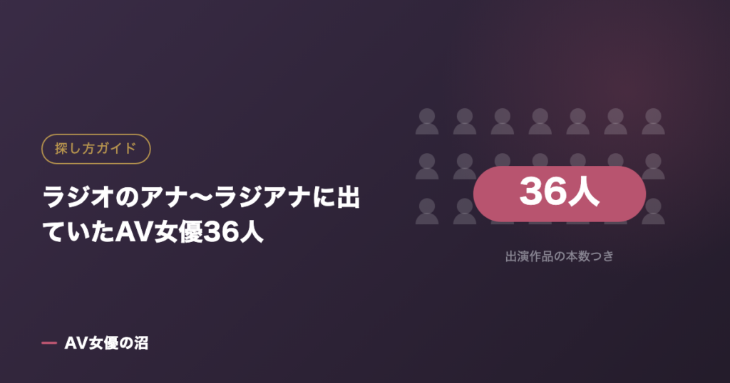 ラジオのアナ〜ラジアナに出ていたAV女優36人（図版）