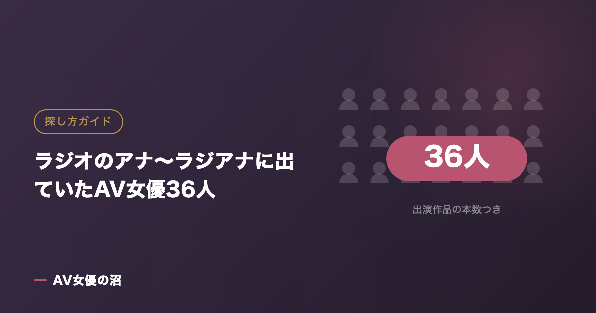 ラジオのアナ〜ラジアナに出ていたAV女優36人（図版）
