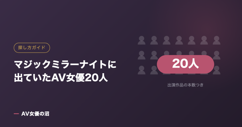 マジックミラーナイトに出ていたAV女優20人（図版）