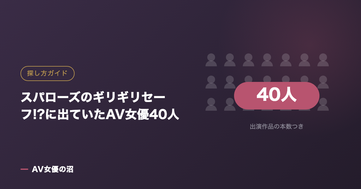 スパローズのギリギリセーフ!?に出ていたAV女優40人（図版）