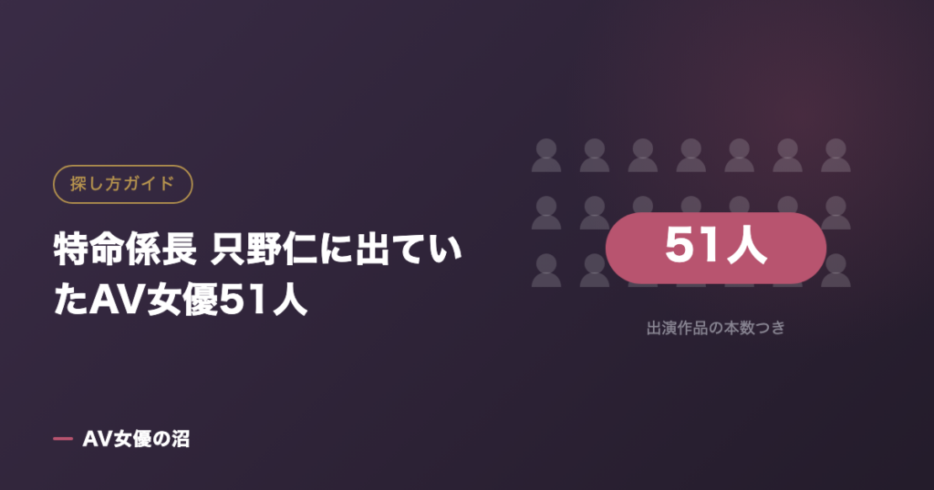 特命係長 只野仁に出ていたAV女優51人（図版）