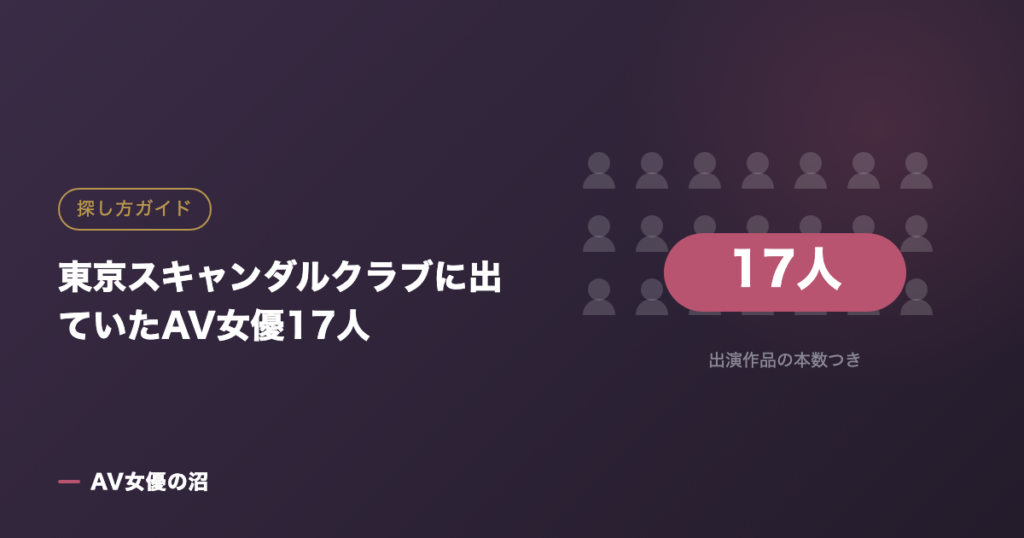 東京スキャンダルクラブに出ていたAV女優17人（図版）