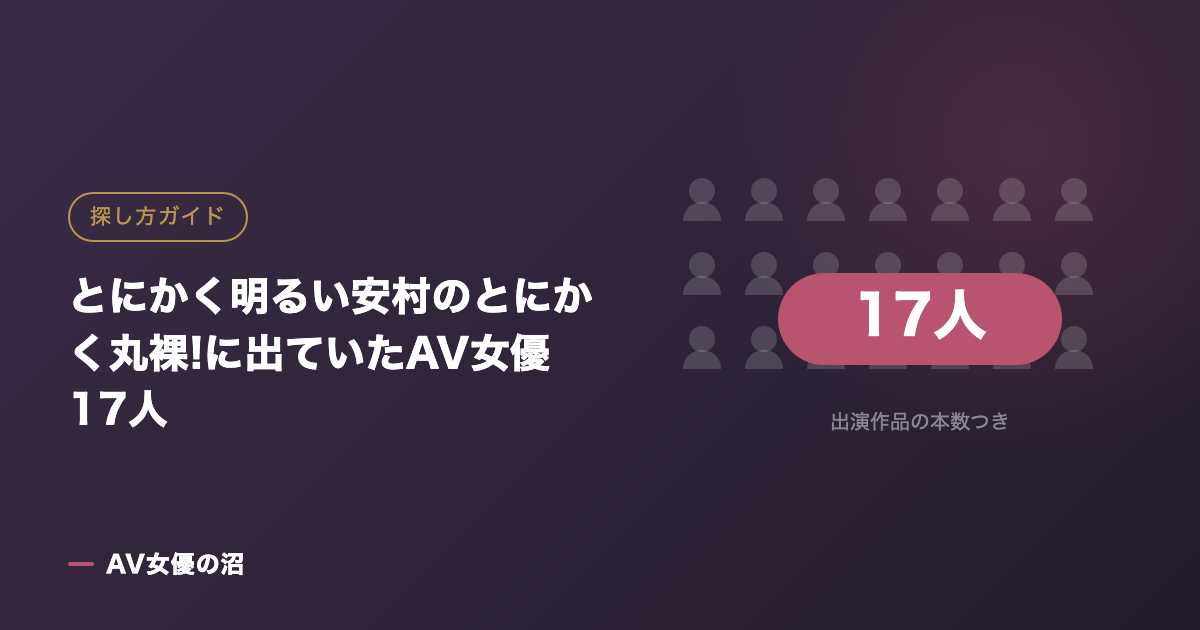 とにかく明るい安村のとにかく丸裸!に出ていたAV女優17人（図版）